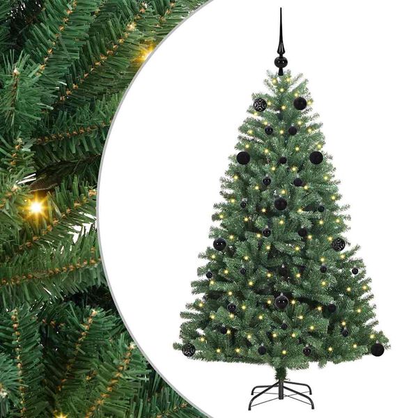 vidaXL K&uuml;nstlicher klappbarer Weihnachtsbaum mit 150 LEDs Gr&uuml;n 150 cm