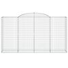 vidaXL Gabionen mit Hochbogen 5 Stk. 300x50x160/180cm Verzinktes Eisen