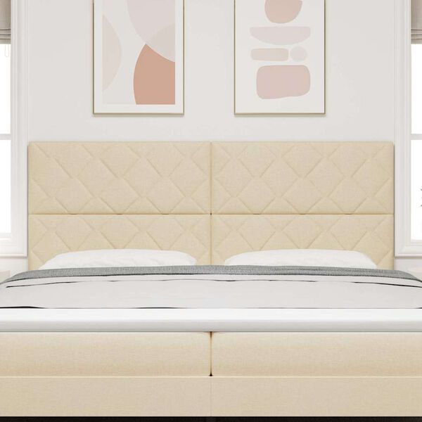 vidaXL Kopfteil mit Kopfteil Creme 200 cm Kunstleder