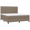 vidaXL Boxspringbett mit Matratze Taupe 160x200 cm Stoff