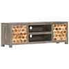 vidaXL TV-Schrank Grau 120x30x40 cm Massivholz Mango