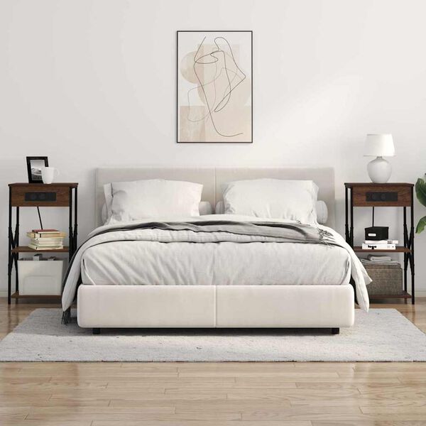 vidaXL Nachttisch Braun Eichen-Optik 41 x 31 x 76 cm Holzwerkstoff
