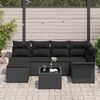 vidaXL Gartensofa-set mit Speicher 7 pcs Schwarz Poly-Rattan