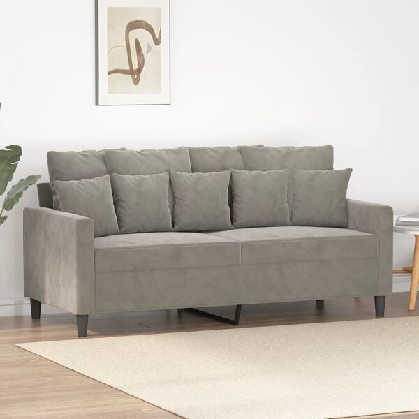 vidaXL 2-Sitzer-Sofa Hellgrau 140 cm Samt