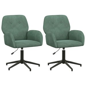 vidaXL B&uuml;rost&uuml;hle 2 Stk. 54 x 55 x 90 cm Meergr&uuml;n Samt