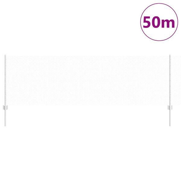 vidaXL Zaun mit Pfosten Silber 0,8 x 50 m Stahl