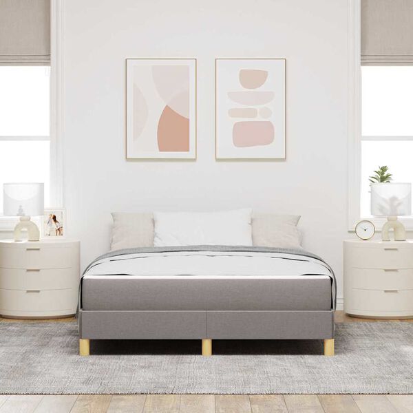 vidaXL Boxspringbett Taupe 140 x 190 cm Stoff