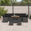 vidaXL Garten-Sofa-Set mit Kissen mit Speicher 10 pcs Schwarz