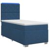 vidaXL Boxspringbett mit Matratze mit Kopfteil Blau 90 x 190 cm Stoff