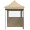 vidaXL Partyzelt Faltbar Pop-Up mit 2 Seitenteilen Beige