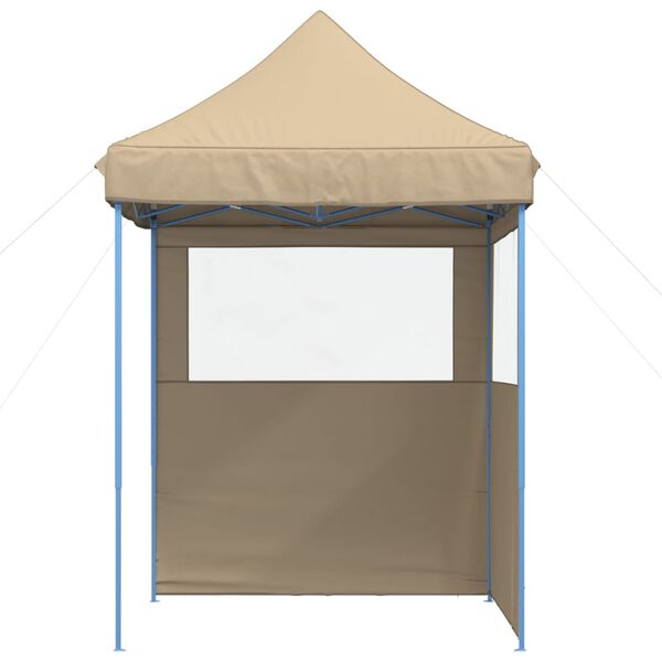 vidaXL Partyzelt Faltbar Pop-Up mit 2 Seitenteilen Beige
