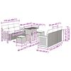 vidaXL Garten-Sofa-Set mit Kissen 9 pcs Grau