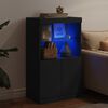 vidaXL Sideboard mit LED-Leuchten Schwarz 60,5x37x100 cm