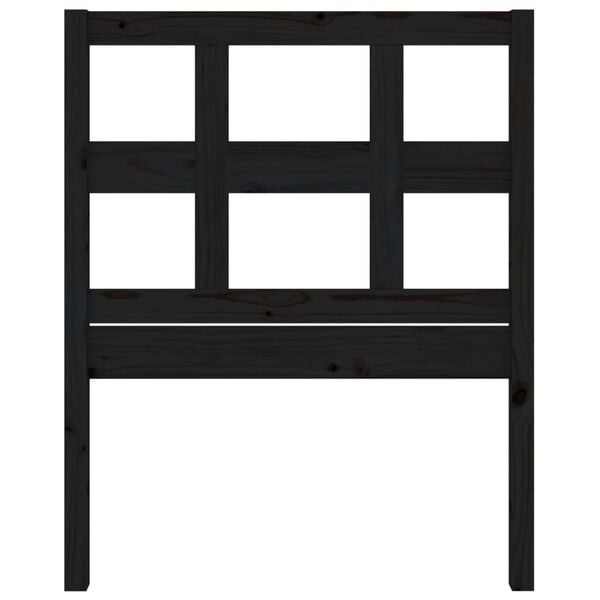 vidaXL Kopfteil Schwarz 95,5x4x100 cm Massivholz Kiefer