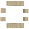 vidaXL 8-tlg. TV-Schrank-Set Sonoma-Eiche Holzwerkstoff