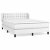 vidaXL Boxspringbett mit Matratze Wei&szlig; 140x190 cm Kunstleder