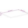vidaXL Tischplatte 90x80x2,5 cm Rechteckig Massivholz Mango