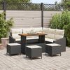 vidaXL Gartensofa-set mit Kissen 9 pcs Schwarz Poly-Rattan