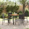 vidaXL Garten Essgruppe 5 pcs Schwarz Poly-Rattan