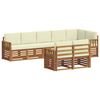 vidaXL Sofagarnituren 8 pcs Natur und Creme Massivholz Akazie