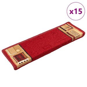vidaXL Treppenmatten Selbstklebend 15 Stk. 65x21x4 cm Rot