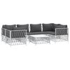 vidaXL 7-tlg. Garten-Lounge-Set mit Kissen Weiß Stahl