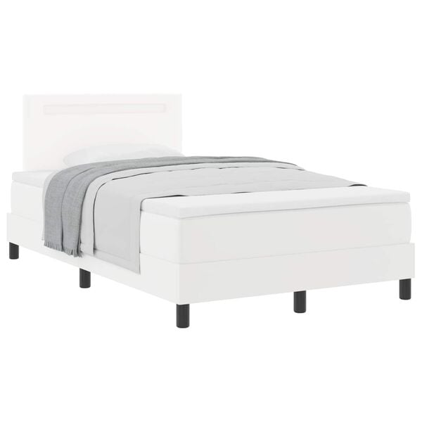 vidaXL Boxspringbett mit Matratze Wei&szlig; 120 x 190 cm Kunstleder