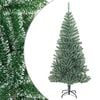 vidaXL K&uuml;nstlicher Weihnachtsbaum Beschneit Gr&uuml;n 210 cm