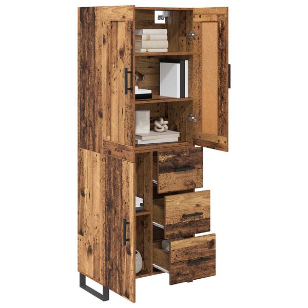 vidaXL Highboard Altholz 69,5 x 34 x 180 cm Holzwerkstoff