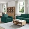 vidaXL 3-teiliges Sofa-Set mit Kissen, dunkelgr&uuml;ner Stoff