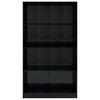 vidaXL B&uuml;cherregal 4 F&auml;cher Hochglanz-Schwarz 80x24x142 Holzwerkstoff
