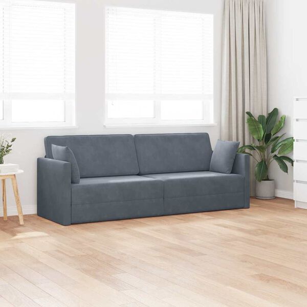 vidaXL Boden-Sofa-Bett Dunkelgrau 213 x 70 x 77 cm Samt