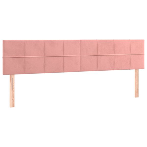 vidaXL Kopfteile 2 Stk. Rosa 100x5x78/88 cm Samt