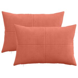 vidaXL Kissenbezug 2 pcs ALMELO Rot-Orange 30 x 50 cm Cord