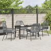 vidaXL Garten Essgruppe mit Kissen 5 pcs Grau Poly-Rattan