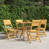 vidaXL Gartenstühle 4 Stk. Klappbar 47x61x90 cm Massivholz Teak
