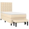 vidaXL Boxspringbett mit Matratze Creme 90x200 cm Stoff