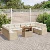 vidaXL Garten-Sofa-Set mit Kissen 11 pcs Beige und Creme
