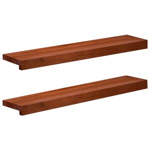 vidaXL Fensterb&auml;nke 2 stk. Braun 80 x 15 x 2 cm Massivholz Buche