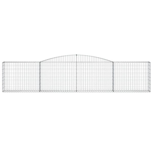 vidaXL Gabionen mit Hochbogen 2 Stk. 400x30x80/100cm Verzinktes Eisen