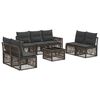 vidaXL Gartensofa-set 8 stk. Grau und Dunkelgrau Poly-Rattan