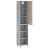 vidaXL Highboard Betongrau 34,5x34x180 cm Holzwerkstoff