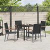 vidaXL Garten Essgruppe 5 pcs Schwarz Pulverbeschichteter Stahl