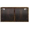 vidaXL Wandschrank mit Glastüren Räuchereiche 68,5x37x35 cm