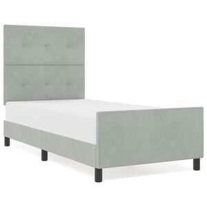 vidaXL Boxspringbett mit Kopfteil Hellgrau 100 x 200 cm Samt