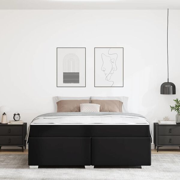 vidaXL Bettrahmen mit Matratze Schwarz 180 x 200 cm Stoff