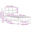 vidaXL Bettgestell mit gepolstertem Kopfteil Taupe 100 x 200 cm