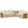 vidaXL Sofa Set 7 Stk. Beige und Cremewei&szlig; Polyrattan und Stahl
