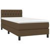 vidaXL Boxspringbett mit Matratze Dunkelbraun 90x190 cm Stoff