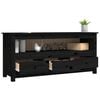 vidaXL TV-Schrank Schwarz 114x35x52 cm Massivholz Kiefer